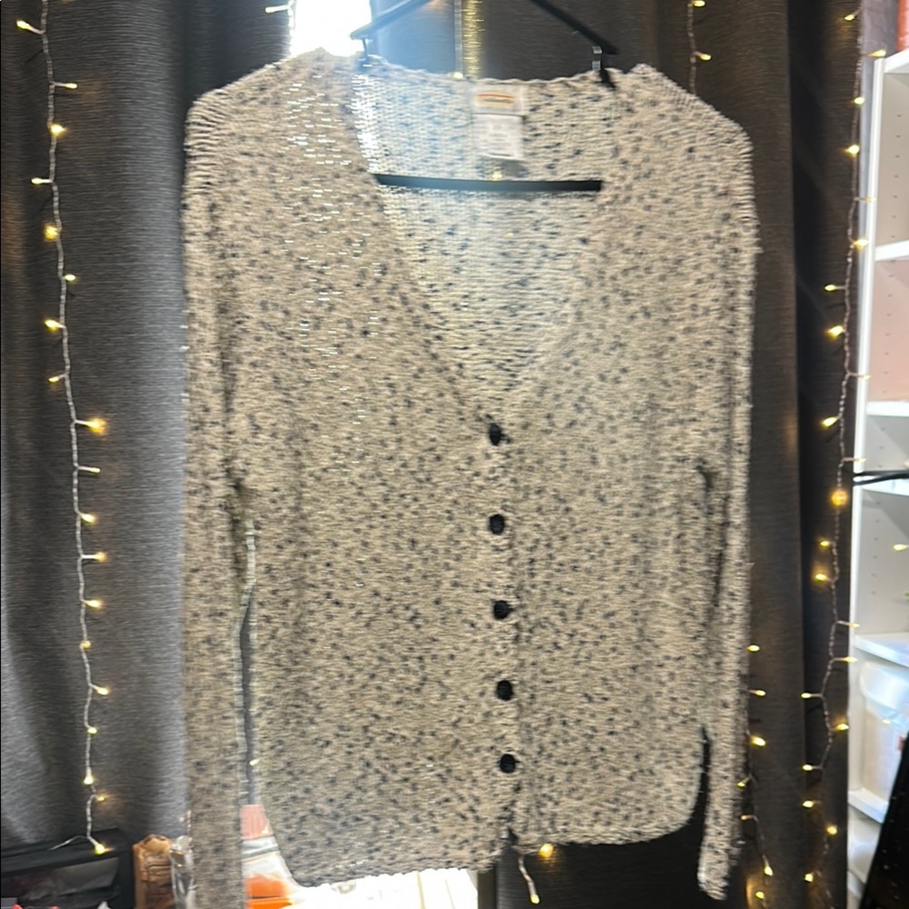 No.139 Talbots Gray Textured Cardigan Sweater